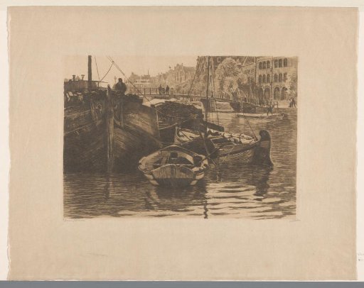 Peat barges in the Oude Schans in Amsterdam