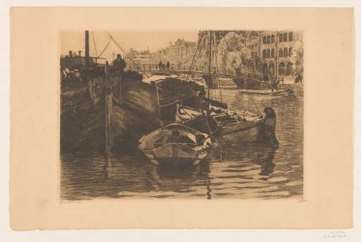 Peat barges in the Oude Schans in Amsterdam