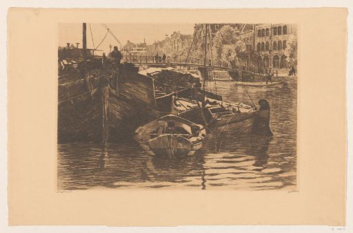 Peat barges in the Oude Schans in Amsterdam