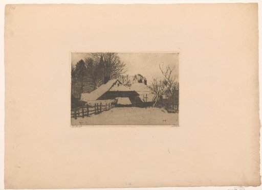 View of snow-covered houses in Ede