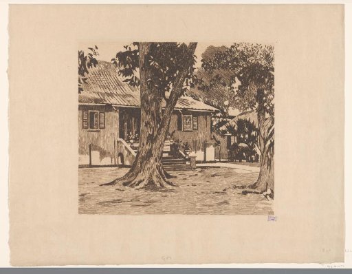 View of a house with a tree in Buitenzorg