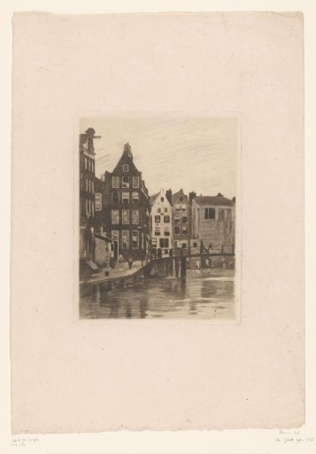 View of houses and a bridge in Amsterdam