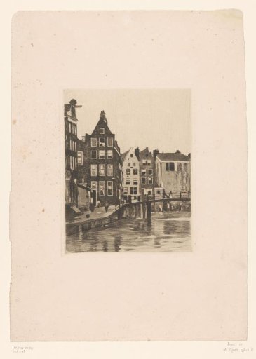 View of houses and a bridge in Amsterdam