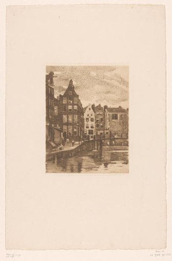 View of houses and a bridge in Amsterdam