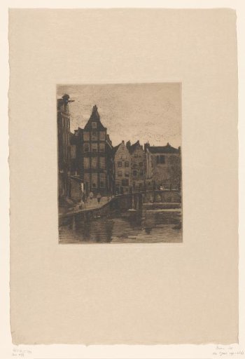View of houses and a bridge in Amsterdam
