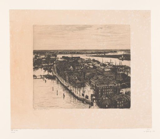 View of Dordrecht in a northerly direction from the tower of the Grote Kerk