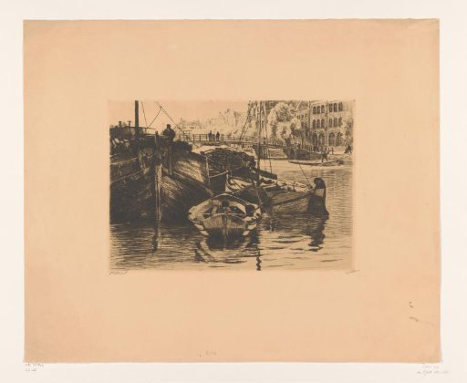 Turf boats at the Keizersbrug in Amsterdam