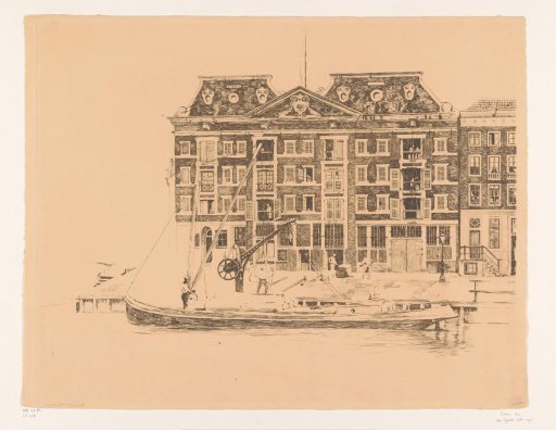 View of the facade of the warehouse of the Dutch West India Company seen from Oudeschans