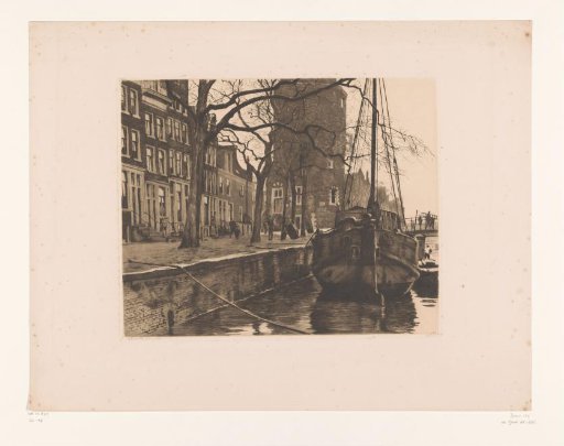 View from the Waalseilandsgracht of the Montelbaanstoren and Some Houses on the Oude Waal
