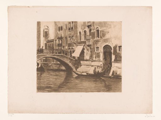 Gondola near a Bridge over a Canal in Venice
