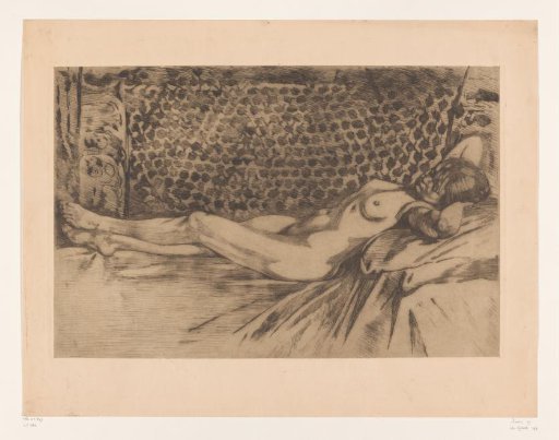Nude Young Woman Lying on a Bench
