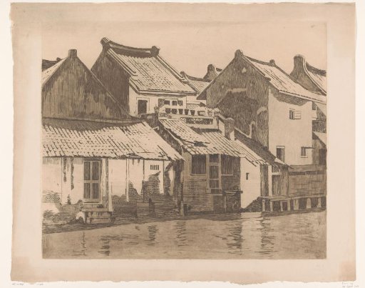 Rear Facades of Dwellings on a River in Batavia