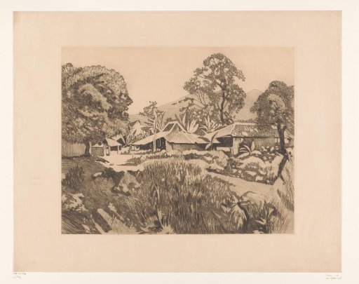 Dwellings in Bogor Before the Volcanoes Salak and Gede
