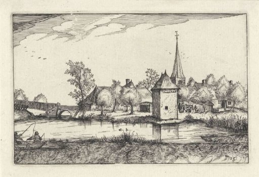 Village by a Pond