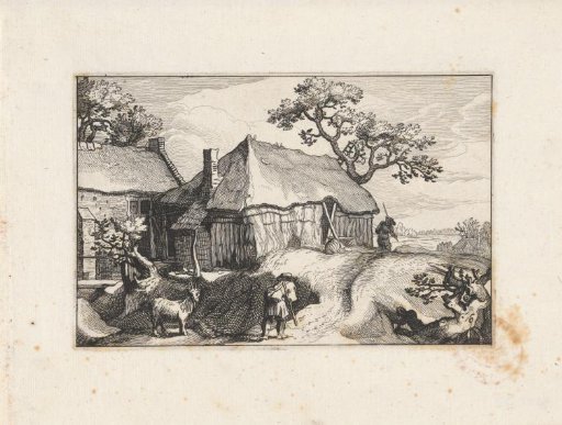 Traveler at a farmhouse