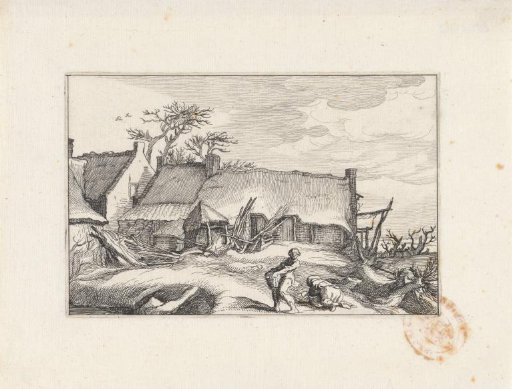 Peasant and peasantess at a farmhouse