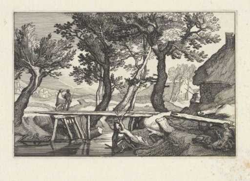 Farmhouses and small bridge over a ditch