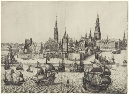 View of Amsterdam, from the IJ (plate II)