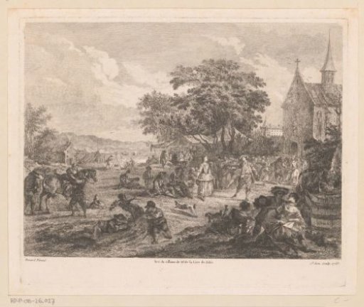 Village View with a Folk Festival Before a Church