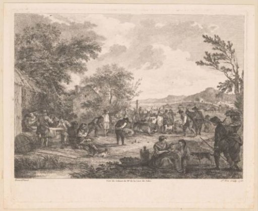 Landscape with a Cattle Market and Drinking Peasants