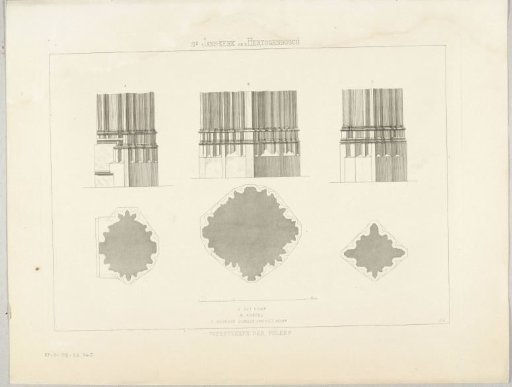 Section and Side View of Pillar Pedestals
