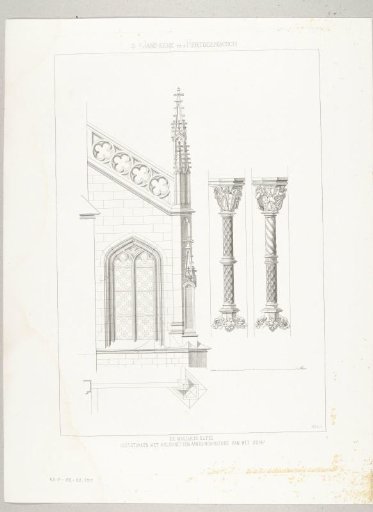 Detail View of a Buttress and Two Pillars