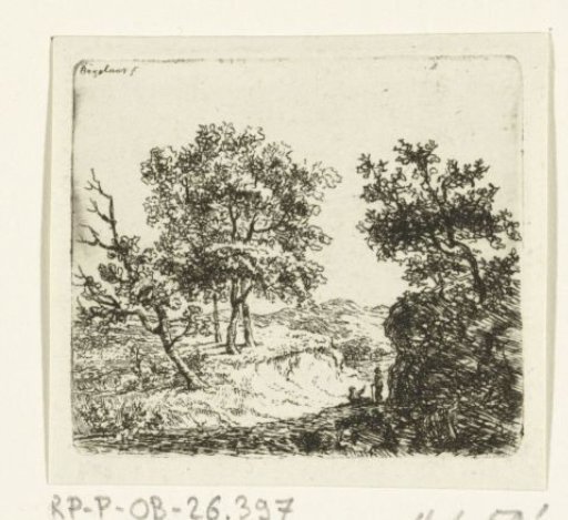 Hilly Landscape with Two Walkers