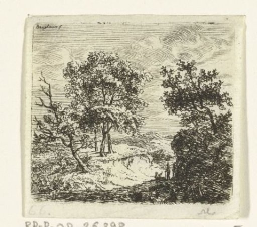 Hilly Landscape with Two Walkers