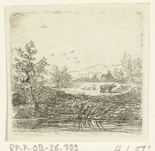 Water Landscape with Cow