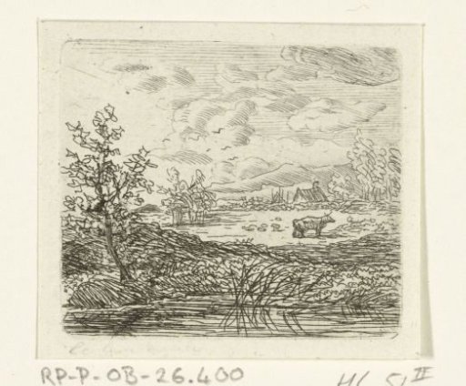 Water Landscape with Cow