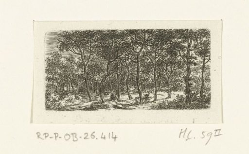 Forest View with a Sitting Man
