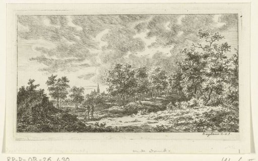 Landscape with two walkers