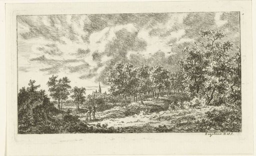 Landscape with two walkers