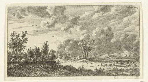 Landscape with a boy and three goats