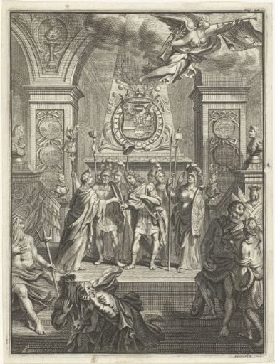 Mary II hands William III the baton of command