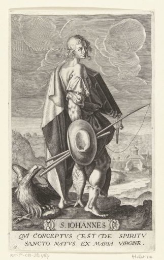 Apostle and Evangelist John with Fishing Rod and Eagle