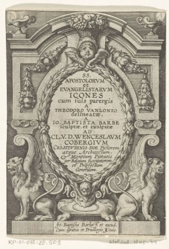 Title page for: SS. Apostolorum et Evangelistorum Icones, Jean Baptiste Barbé