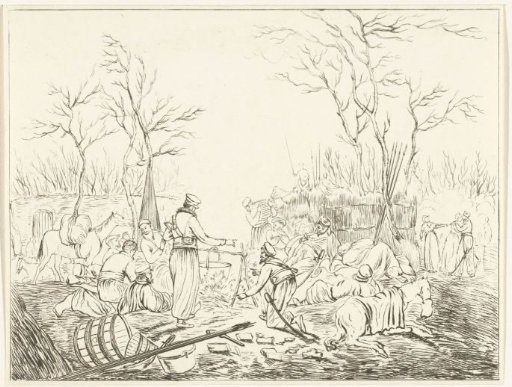Bivouac of Cossacks by Fire during the French Occupation in Amsterdam in 1813