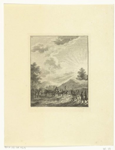 Infantrymen in a sunlit landscape