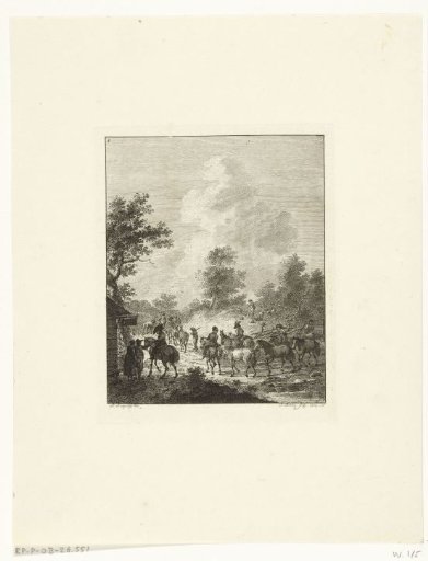 A group of cavalry horses at an inn