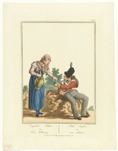 Seated soldier and milkmaid