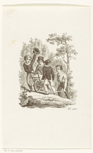 Four Boys with a Wheelbarrow