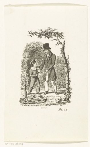 Man and boy in a garden