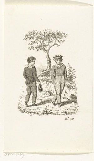 Two boys meeting each other