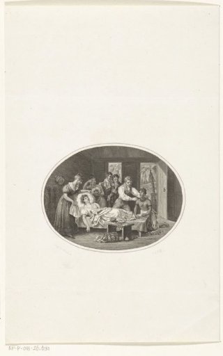 Sick woman being helped by a medicine woman in the tropics
