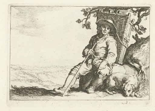 A resting peddler