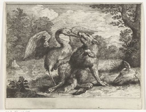 Wolf and crane