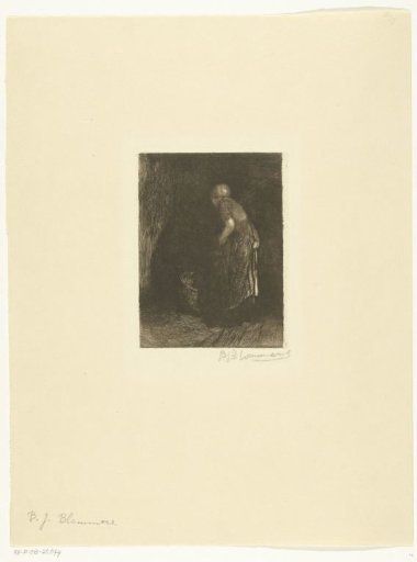 Woman looking into a cradle