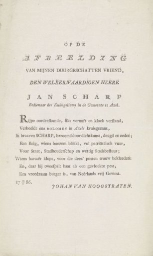 Text page accompanying a portrait of Jan Scharp