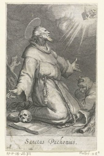 Saint Pachomius the Elder as a hermit